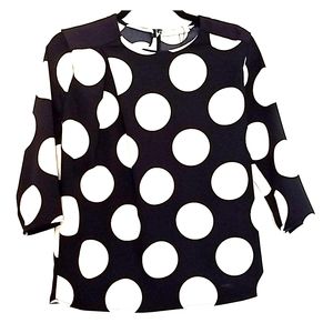 Polka Dot Black and white mango blouse